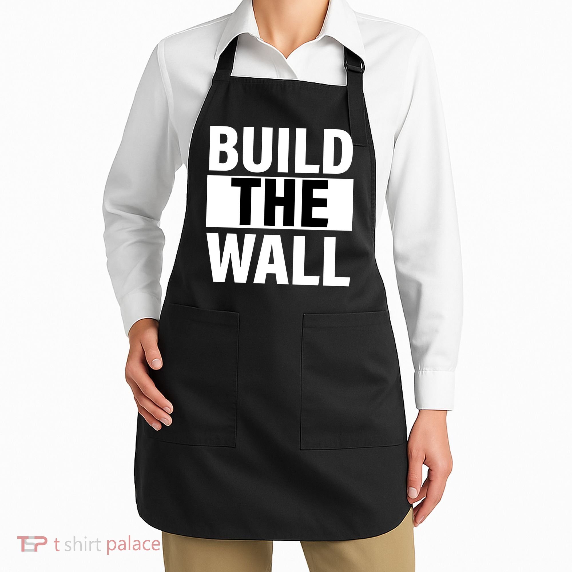 Build The Wall Box Logo Apron