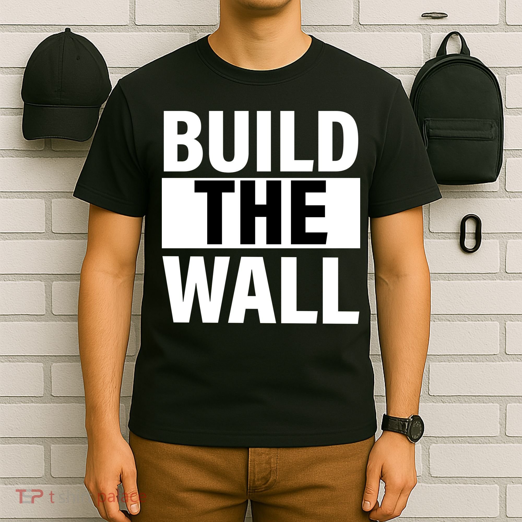 Build The Wall Box Logo T-Shirt