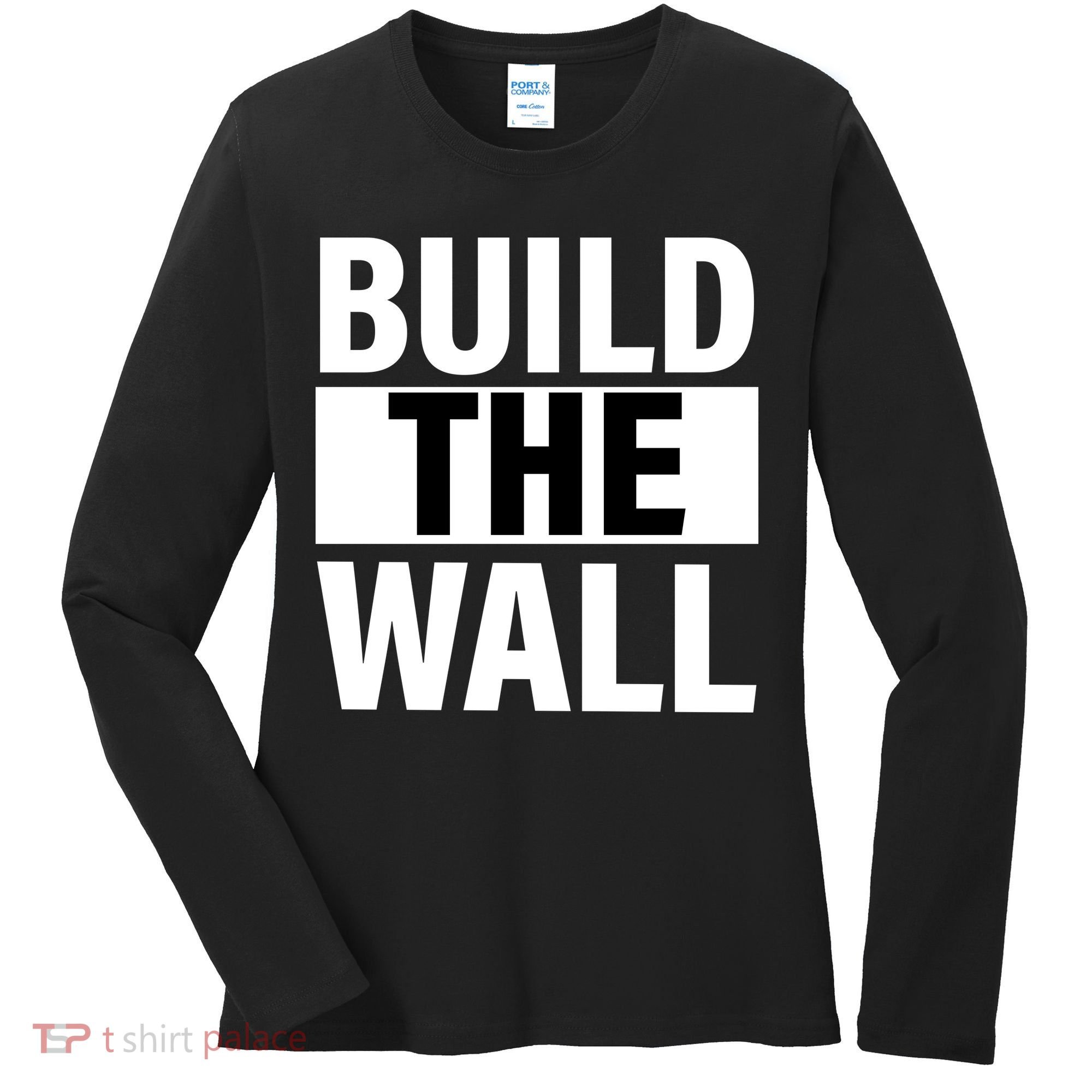 Build The Wall Box Logo Women's Long Sleeve Shirt