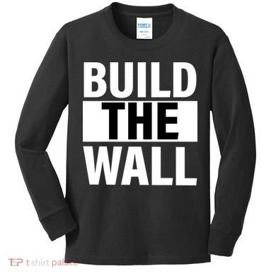Build The Wall Box Logo Kids Long Sleeve Shirt