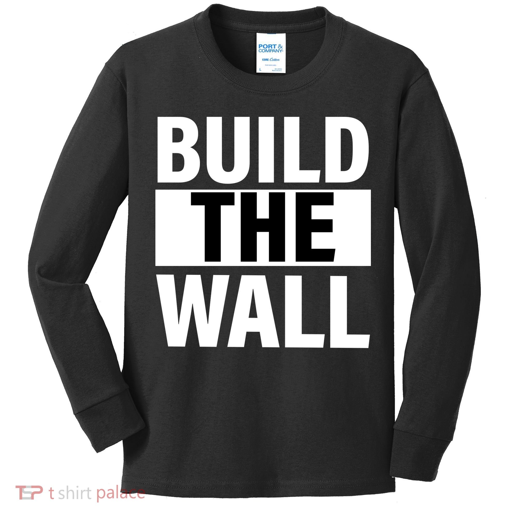 Build The Wall Box Logo Kids Long Sleeve Shirt