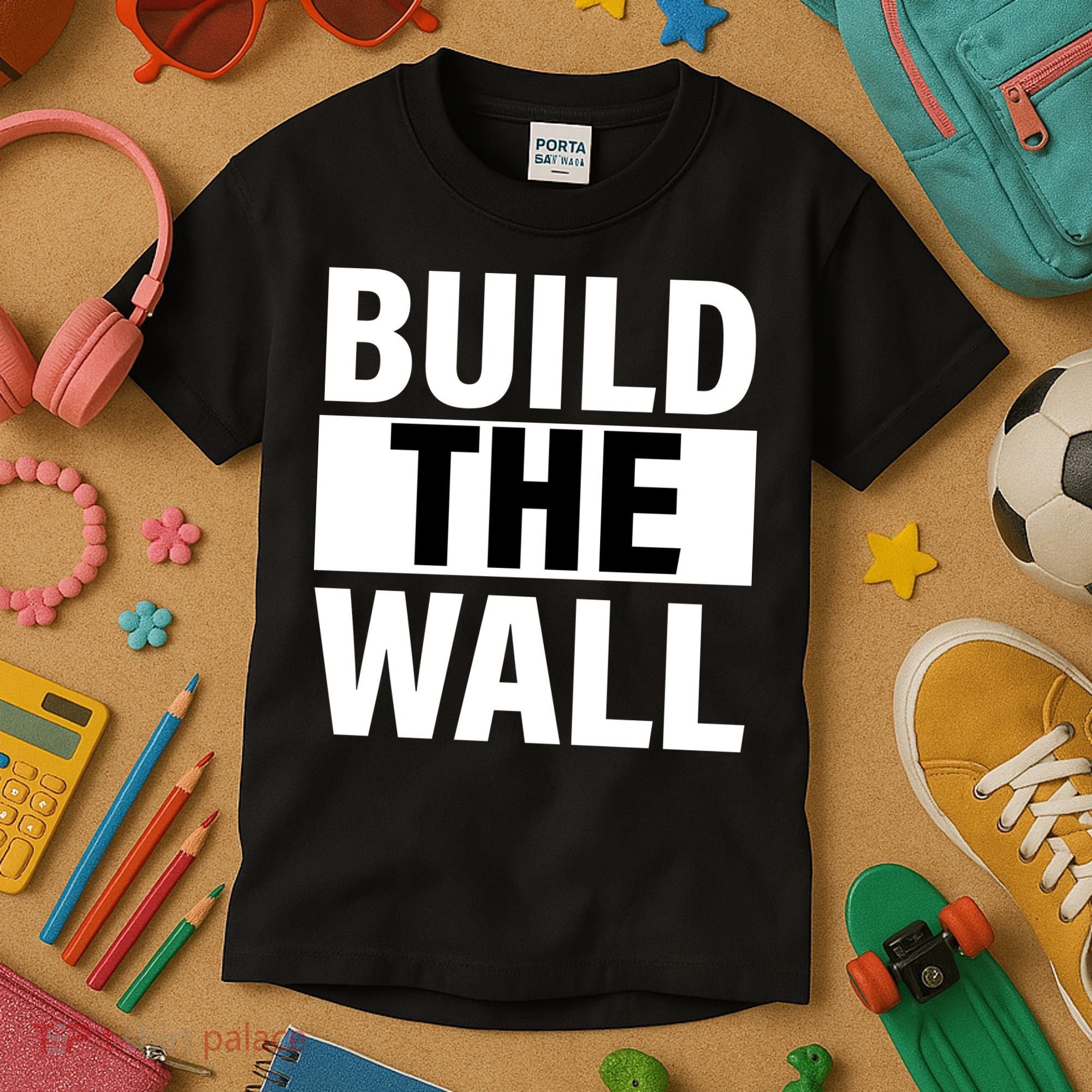 Build The Wall Box Logo Kids T-Shirt