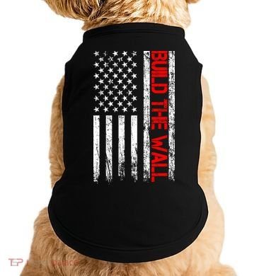 Build The Wall Distressed Flag Doggie Tank