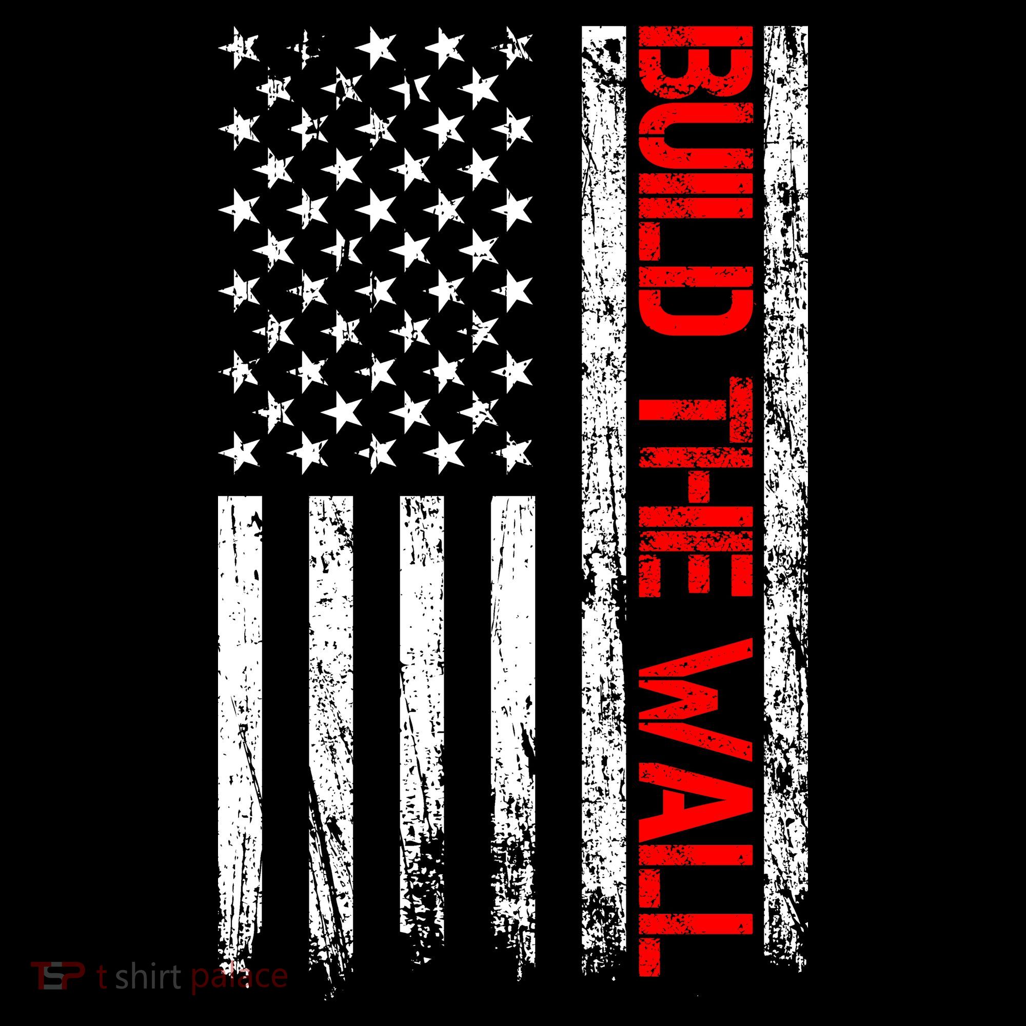 Build The Wall Distressed Flag USA-Made Doggie Bandana
