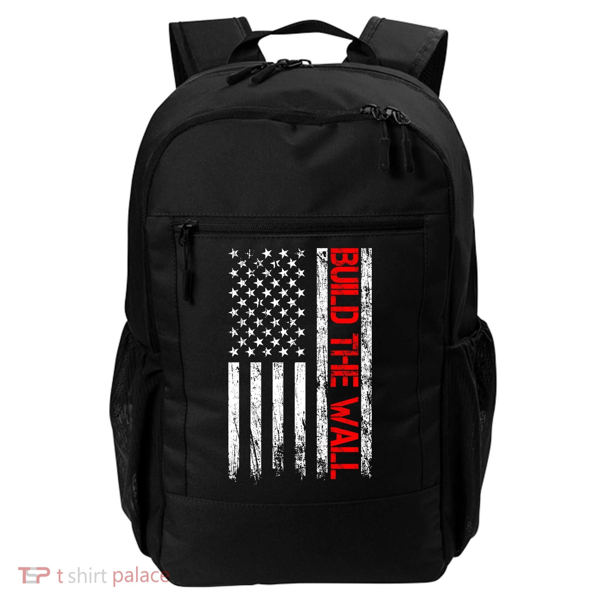 Build The Wall Distressed Flag Backpack