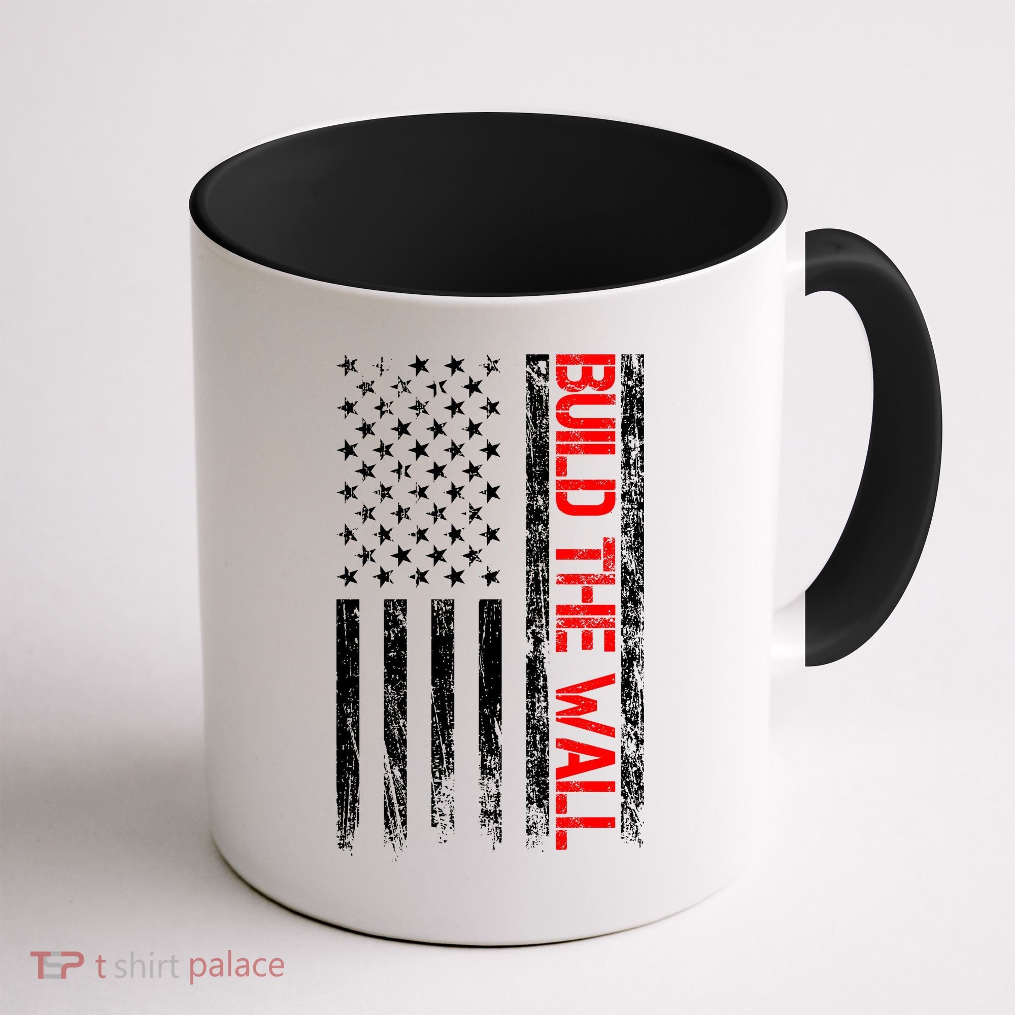 Build The Wall Distressed Flag Coffee Mug
