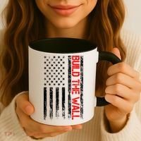 Build The Wall Distressed Flag Coffee Mug thumb 3