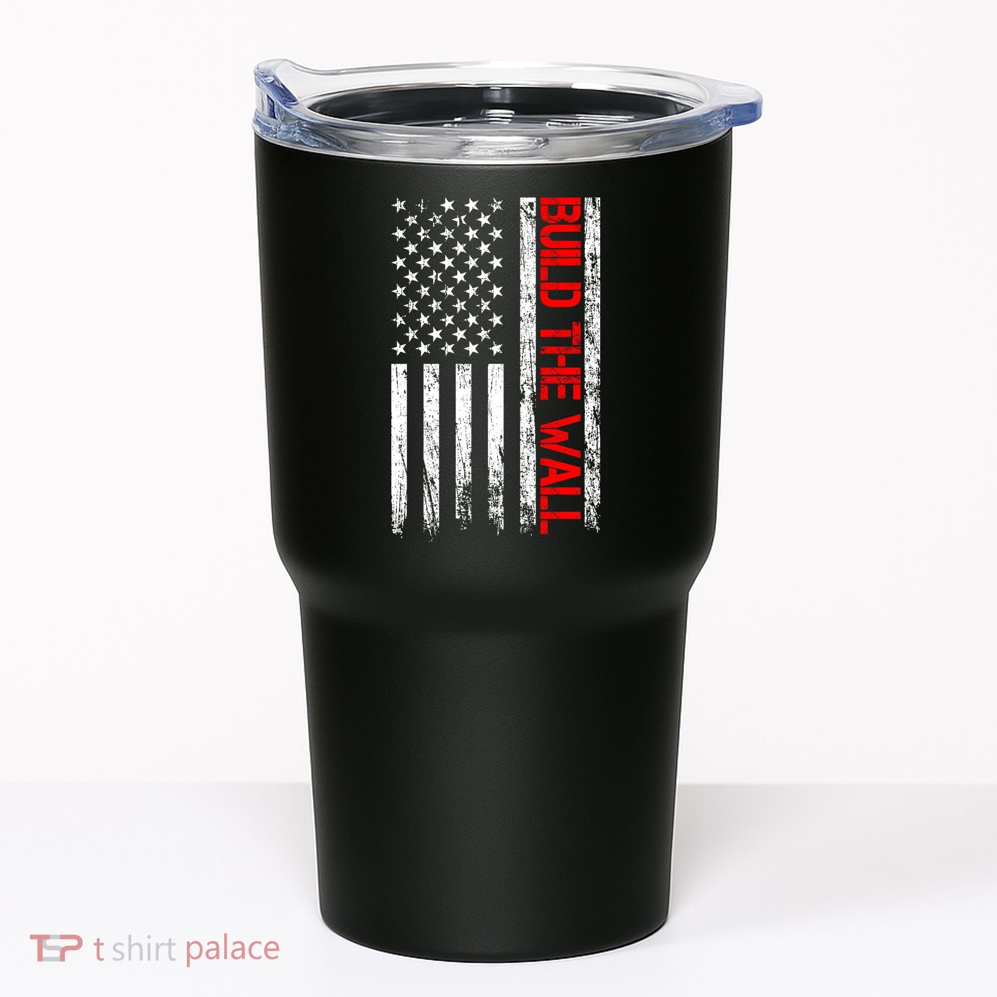 Build The Wall Distressed Flag Tumbler