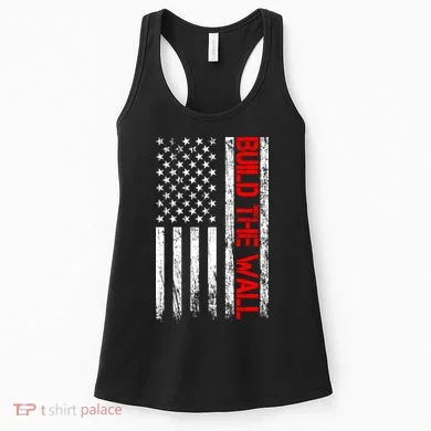 Build The Wall Distressed Flag Women's Tank Top