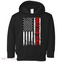 Build The Wall Distressed Flag Toddler Hoodie thumb 0
