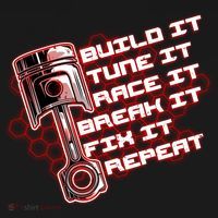 Build Tune Race Break Fix Repeat USA-Made Doggie Bandana thumb 2