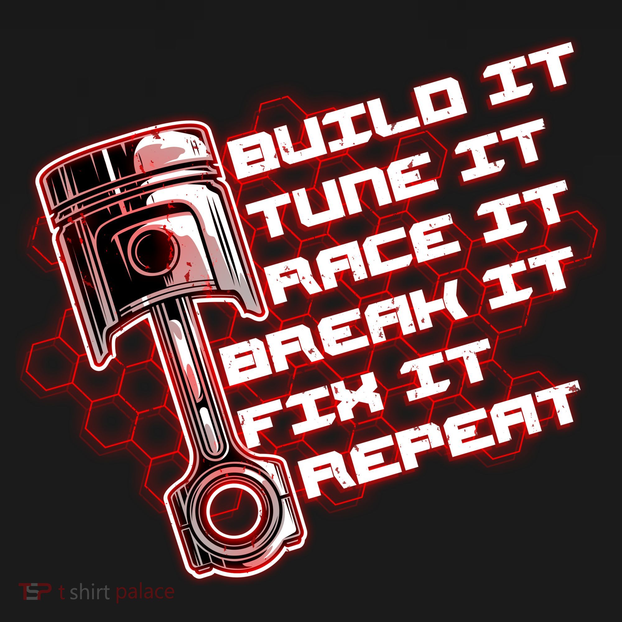 Build Tune Race Break Fix Repeat USA-Made Doggie Bandana