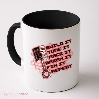 Build Tune Race Break Fix Repeat Coffee Mug