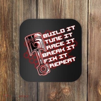 Build Tune Race Break Fix Repeat Coaster
