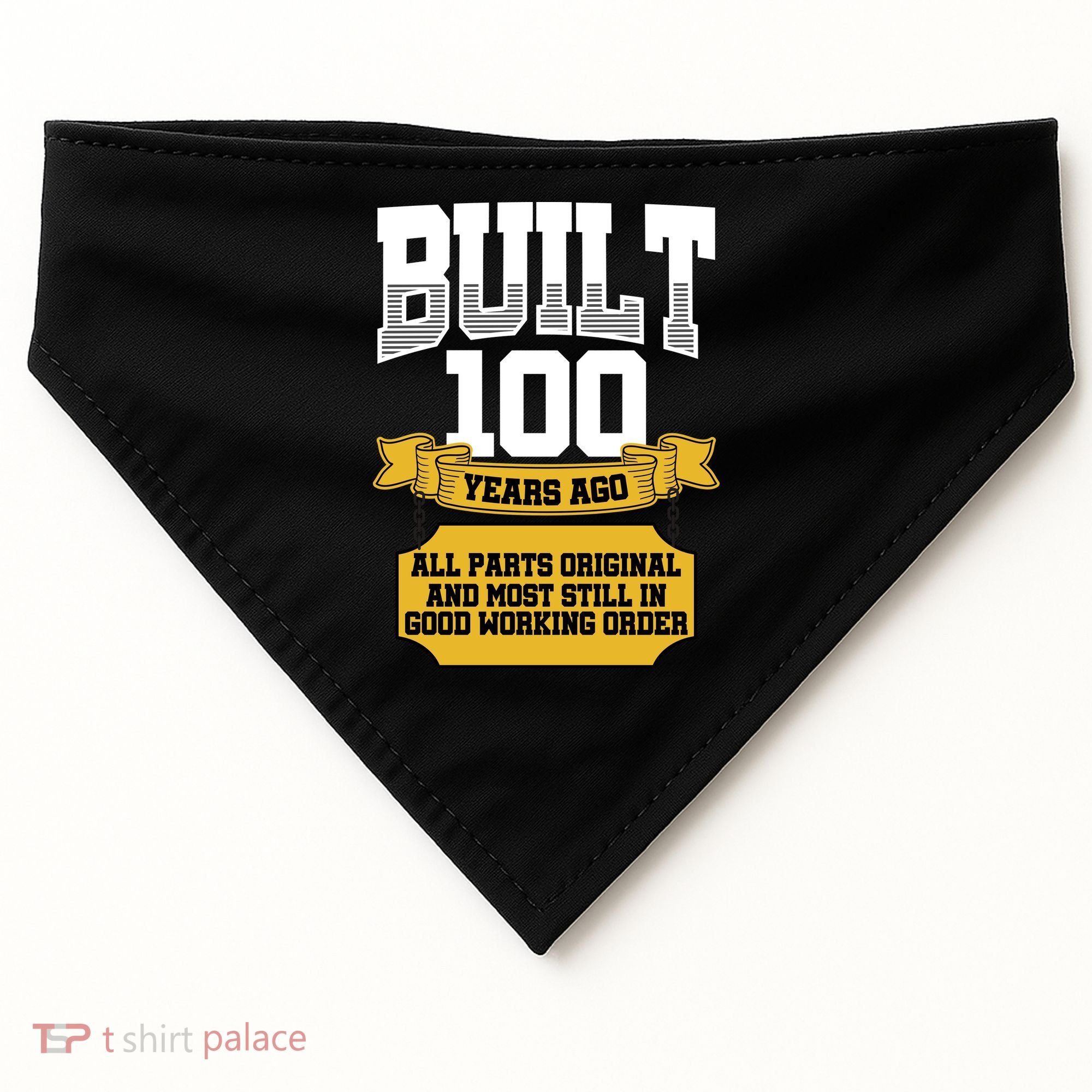 Built 100th Birthday All Original Part USA-Made Doggie Bandana