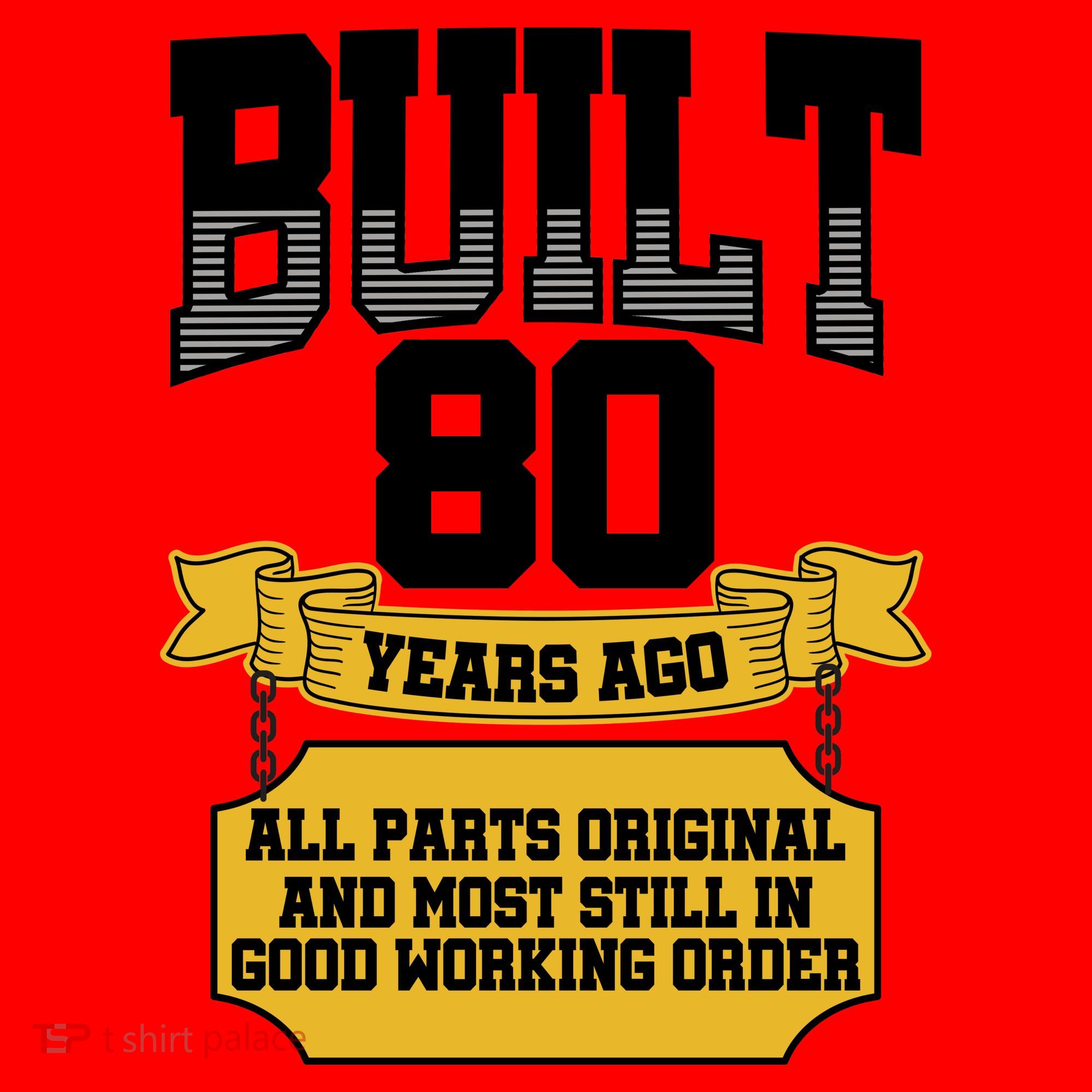 Built 80th Birthday All Original Part Santa Hat