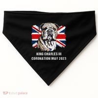 Bulldog Union Jack King Charles Coronation USA-Made Doggie Bandana thumb 0