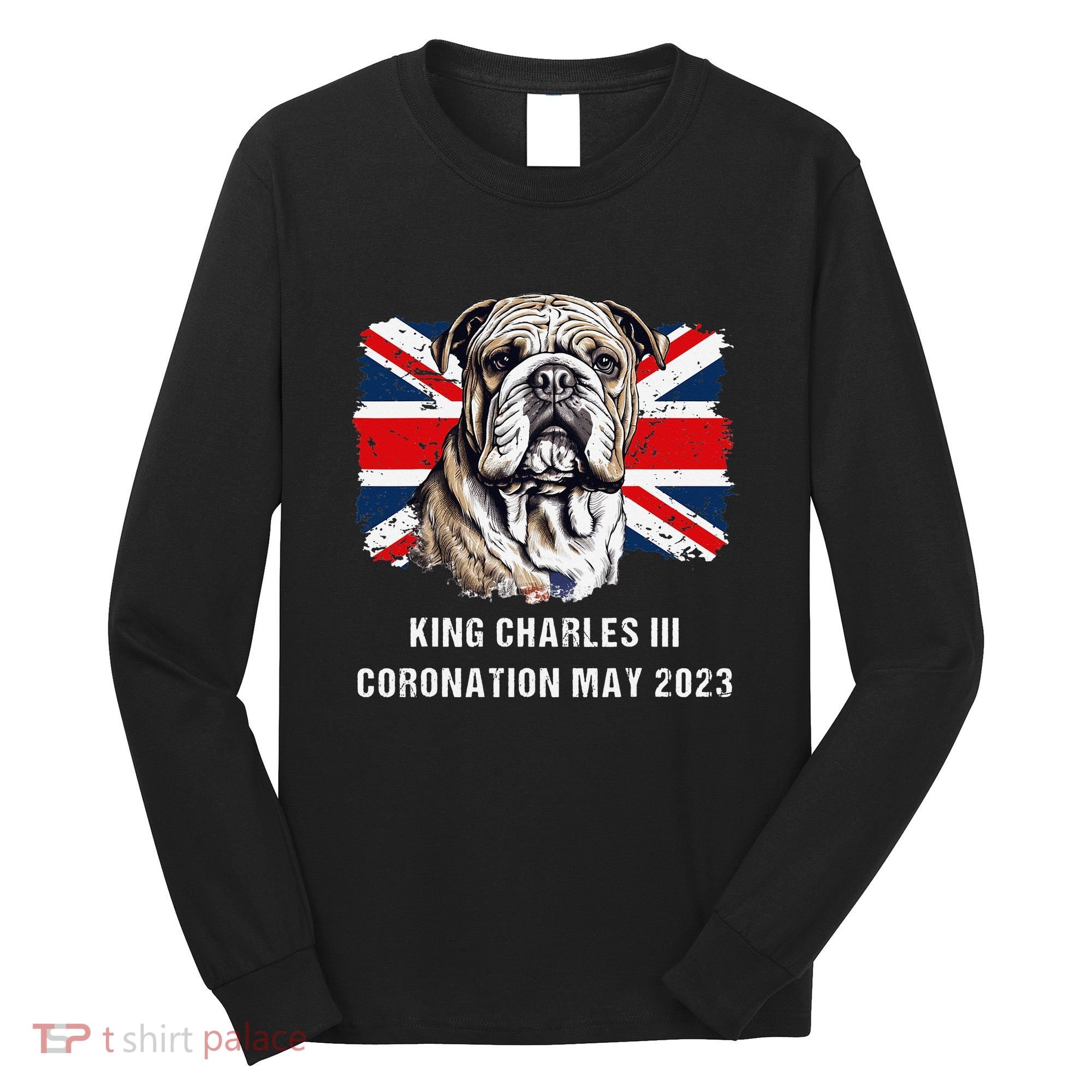 Bulldog Union Jack King Charles Coronation Long Sleeve Shirt