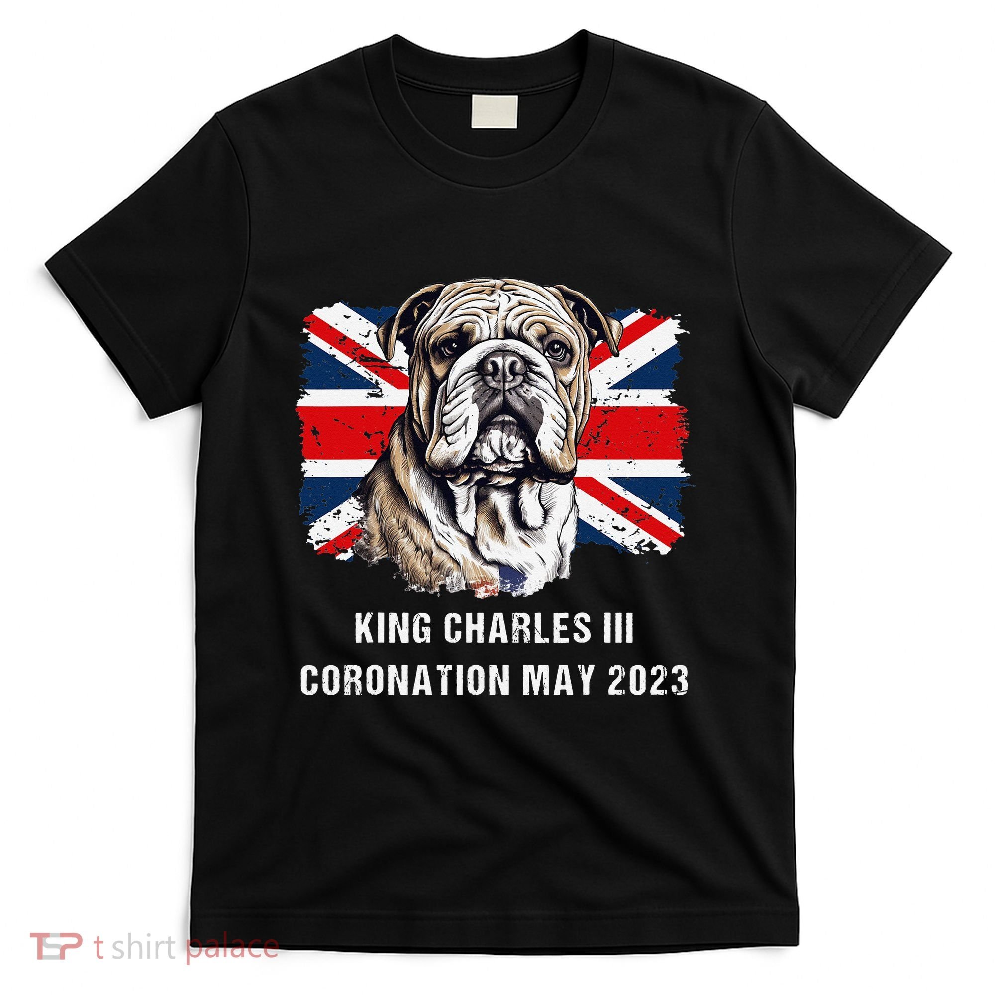 Bulldog Union Jack King Charles Coronation T-Shirt