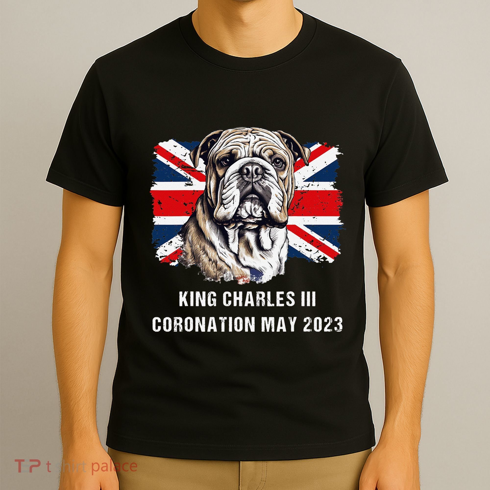 Bulldog Union Jack King Charles Coronation T-Shirt