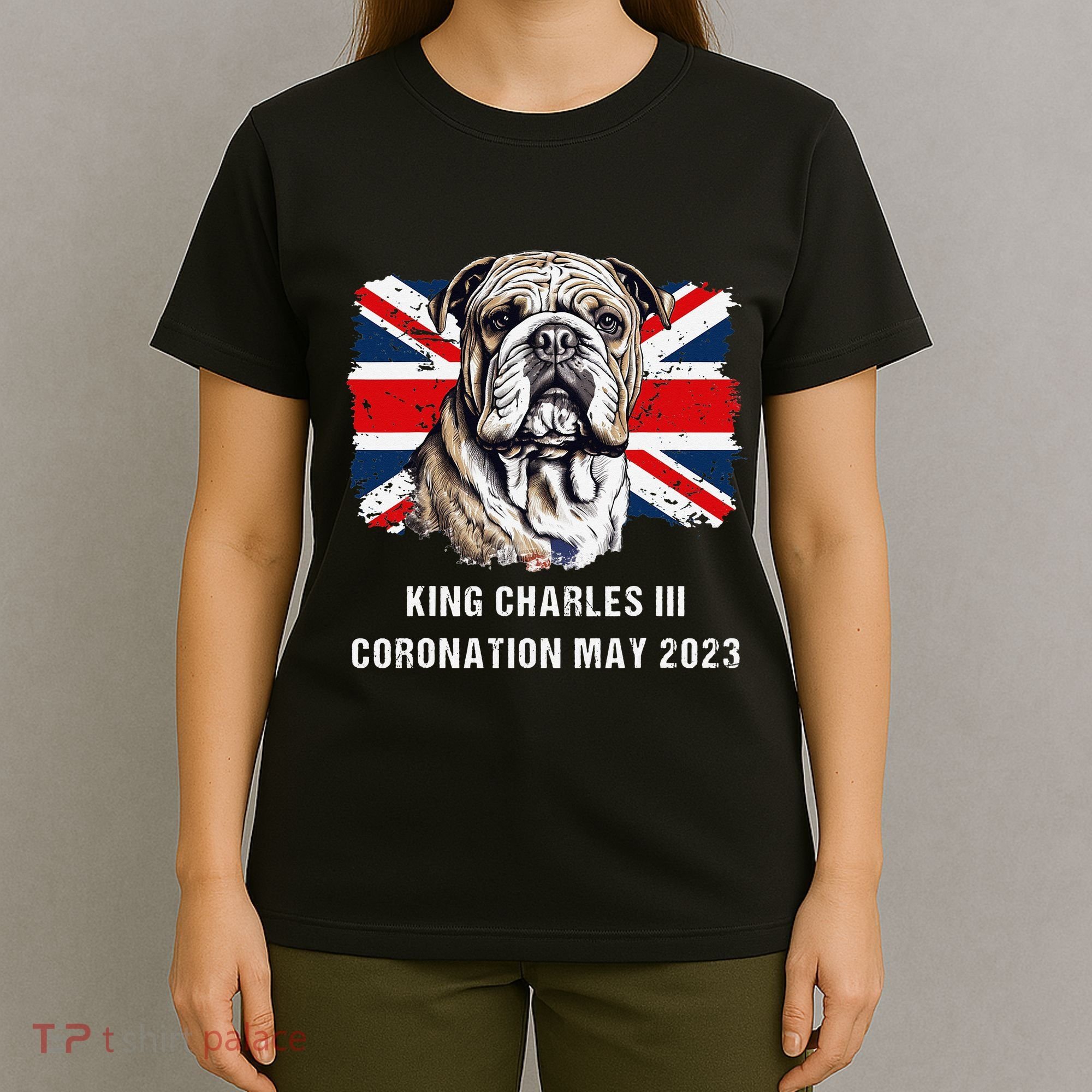 Bulldog Union Jack King Charles Coronation T-Shirt