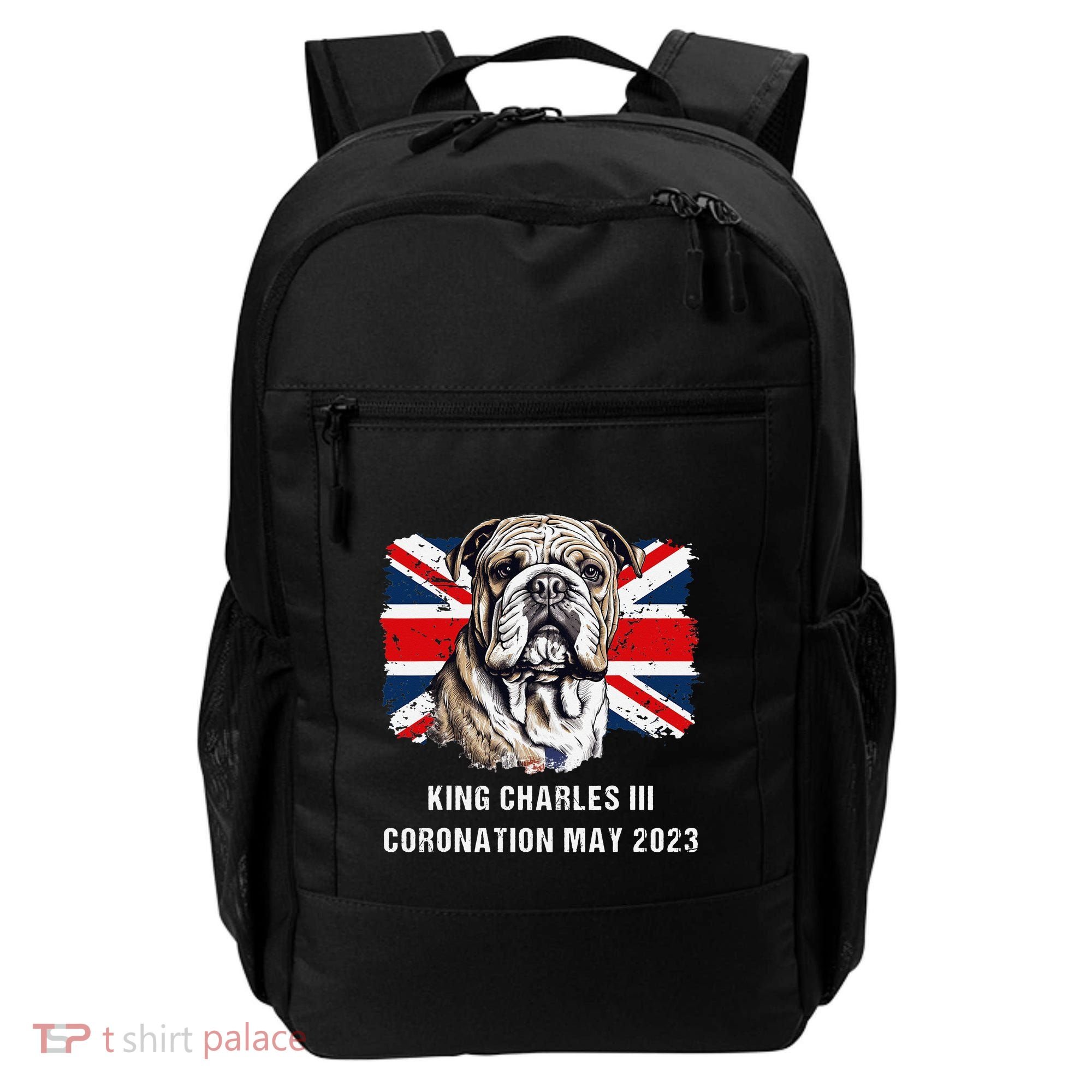 Bulldog Union Jack King Charles Coronation Backpack