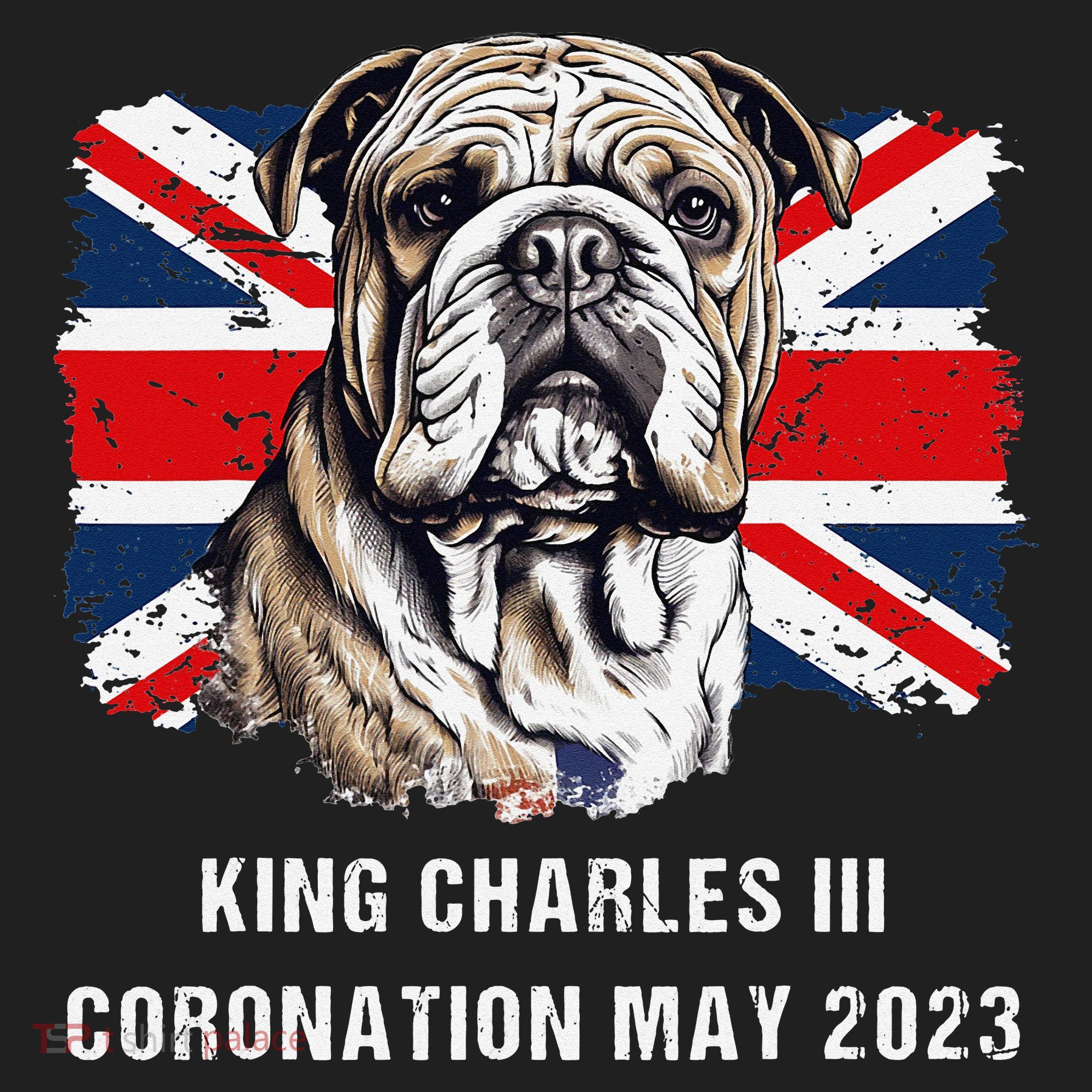Bulldog Union Jack King Charles Coronation Beanie