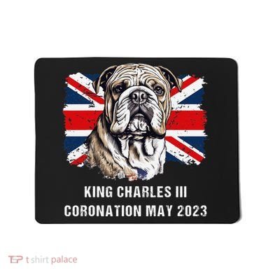 Bulldog Union Jack King Charles Coronation Mousepad
