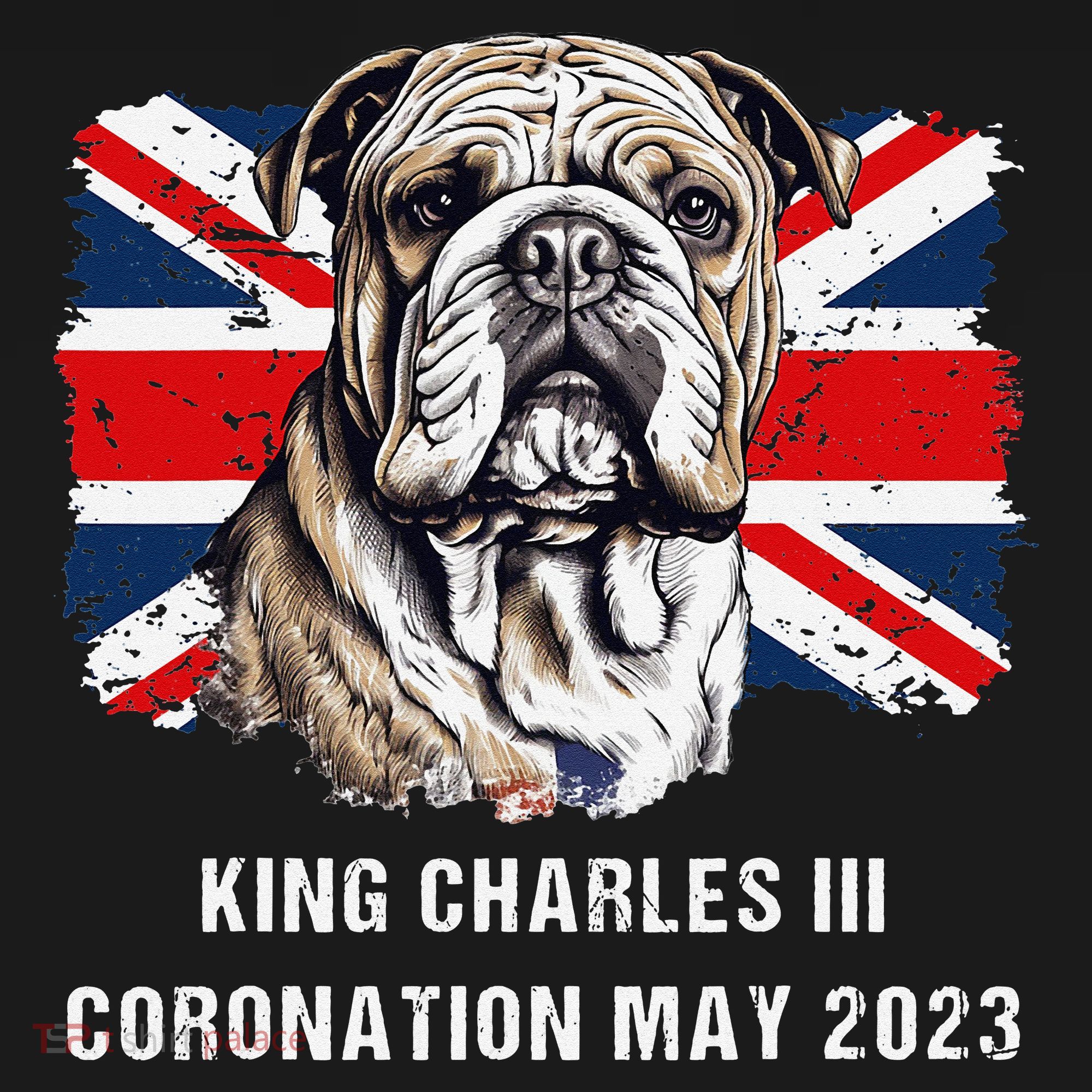 Bulldog Union Jack King Charles Coronation Baby Bodysuit