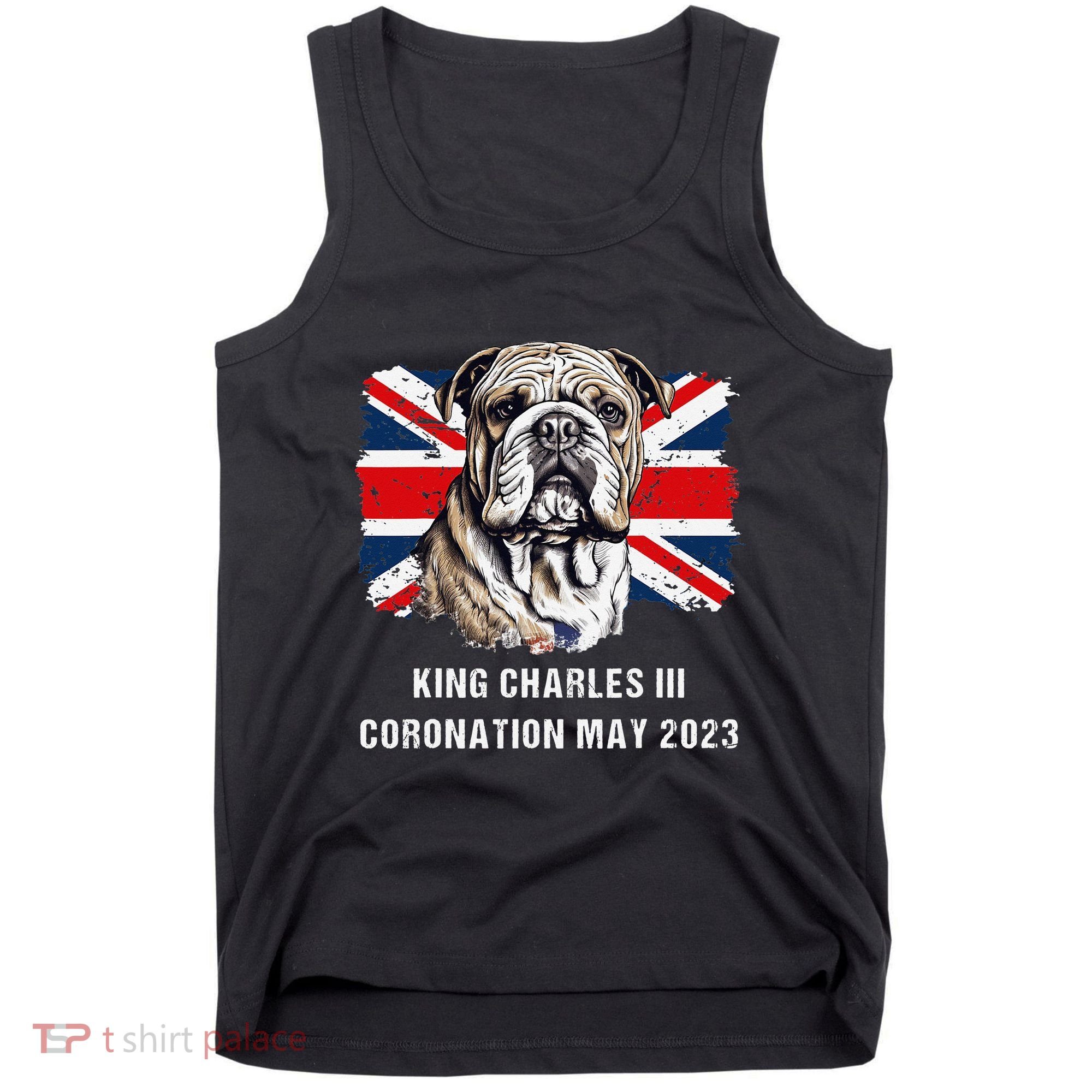 Bulldog Union Jack King Charles Coronation Tank Top