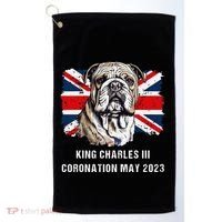 Bulldog Union Jack King Charles Coronation Golf Towel thumb 0