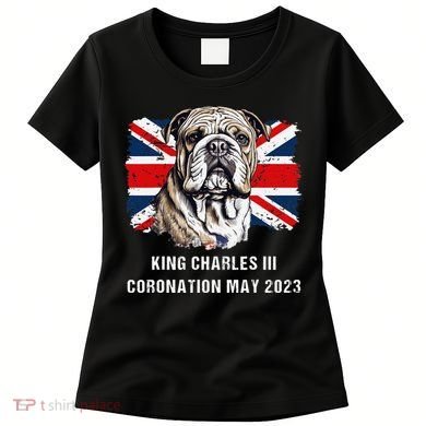Bulldog Union Jack King Charles Coronation Women's T-Shirt