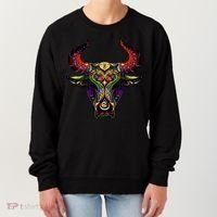 Bull Silhouette Head and Horns Women's Sweatshirt thumb 0