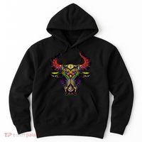 Bull Silhouette Head and Horns Hoodie thumb 0