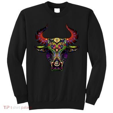 Bull Silhouette Head and Horns Sweatshirt