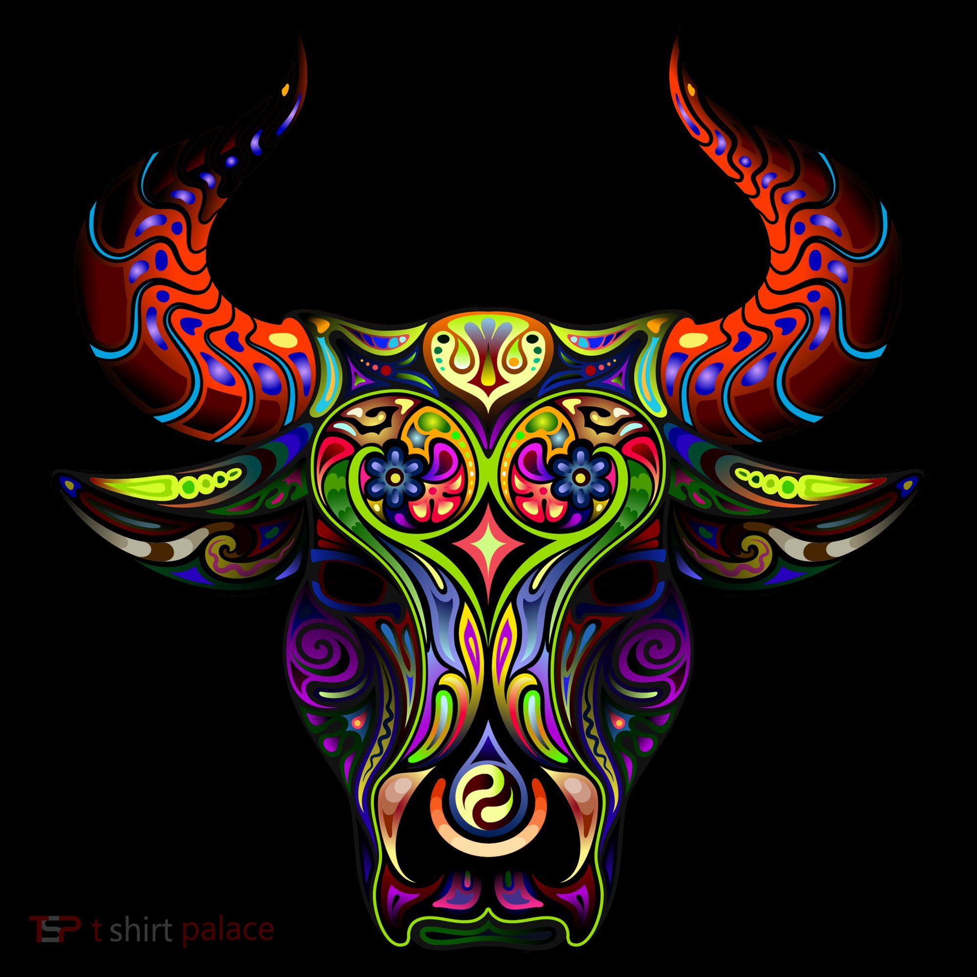 Bull Silhouette Head and Horns Sweatshirt