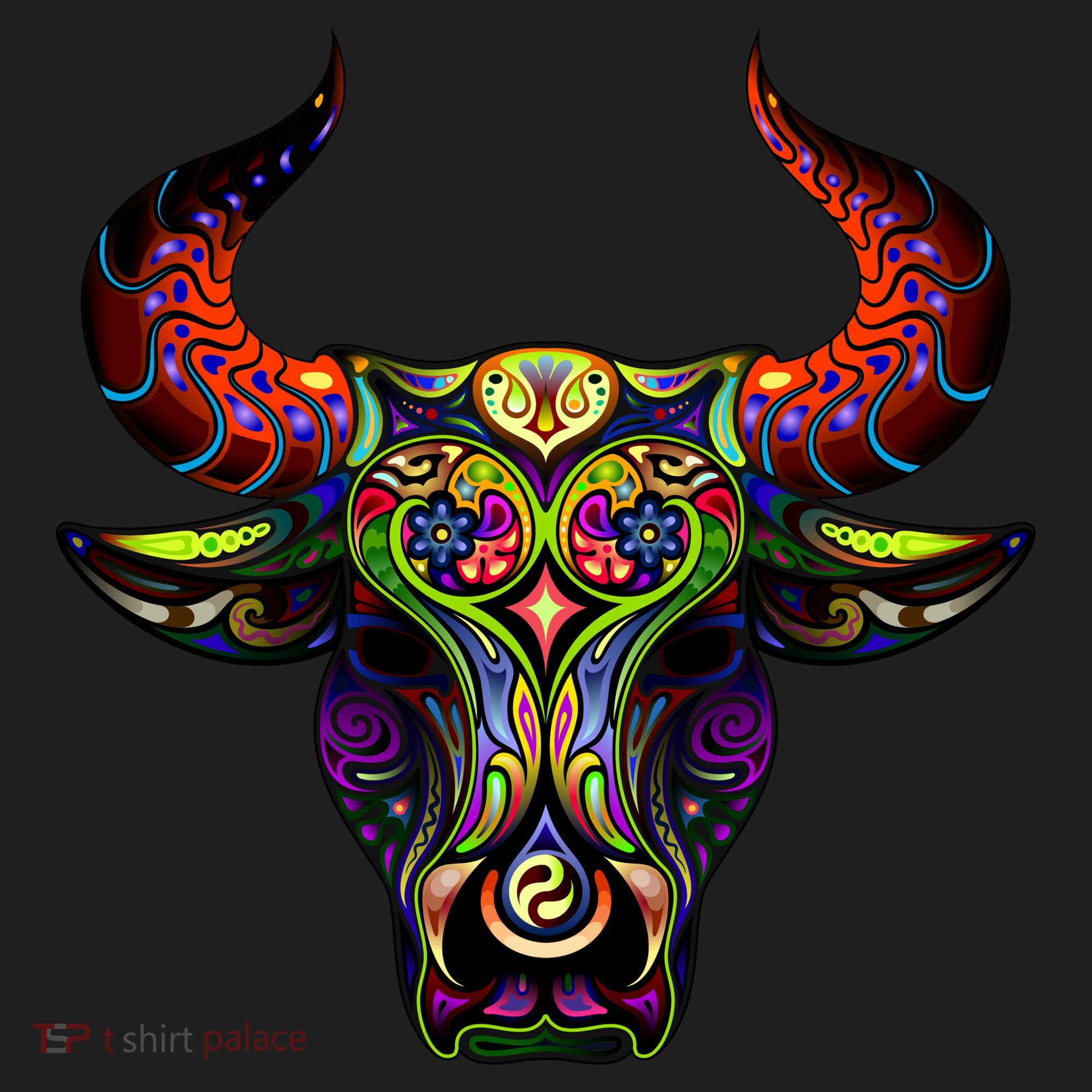 Bull Silhouette Head and Horns Beanie