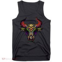 Bull Silhouette Head and Horns Tank Top thumb 0