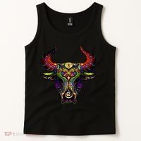 Bull Silhouette Head and Horns Tank Top thumb 2