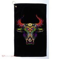 Bull Silhouette Head and Horns Golf Towel thumb 0