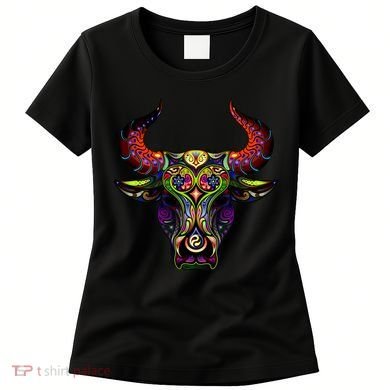 Bull Silhouette Head and Horns Women's T-Shirt