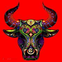 Bull Silhouette Head and Horns Santa Hat thumb 1