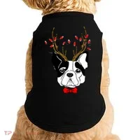 Bulldog Deer Antlers Doggie Tank thumb 0