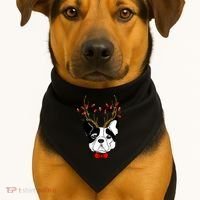 Bulldog Deer Antlers USA-Made Doggie Bandana thumb 1
