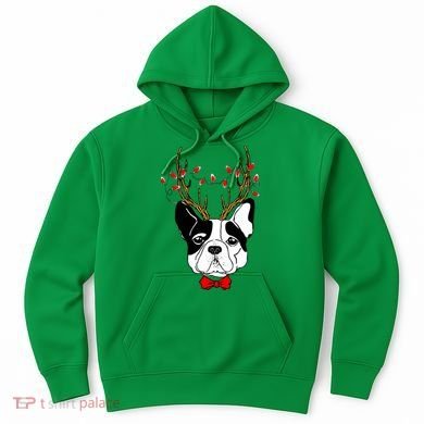 Bulldog Deer Antlers Hoodie