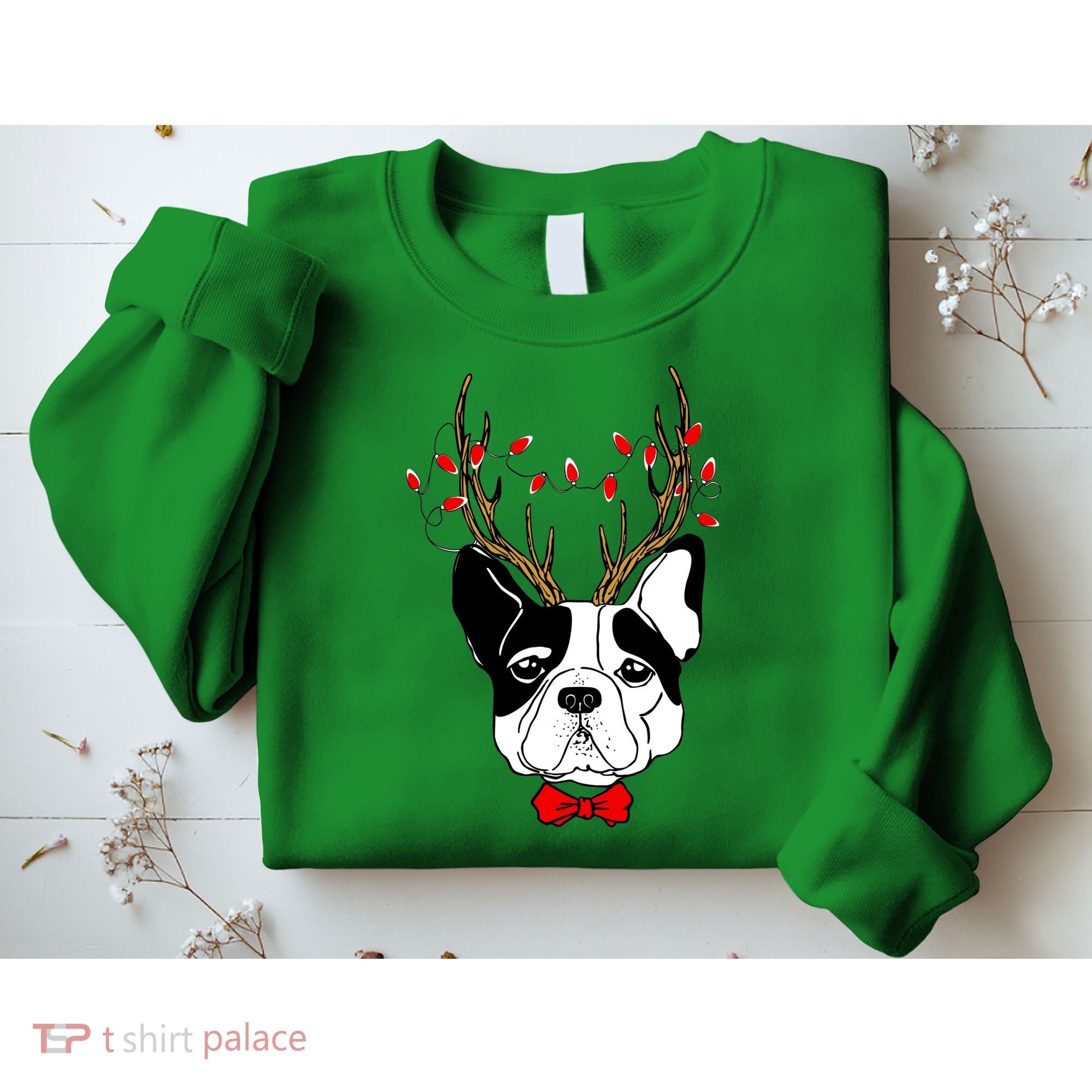 Bulldog Deer Antlers Sweatshirt