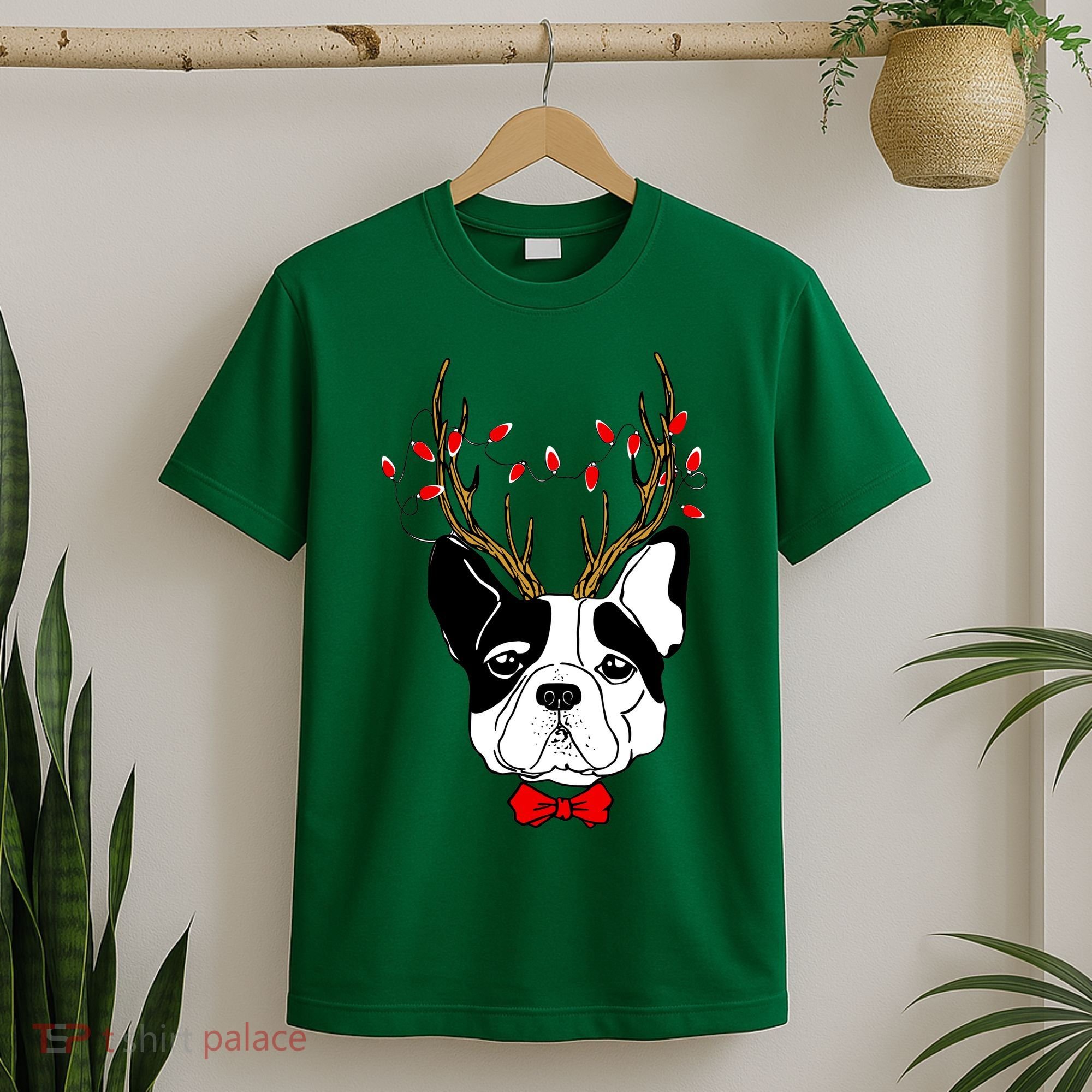 Bulldog Deer Antlers T-Shirt
