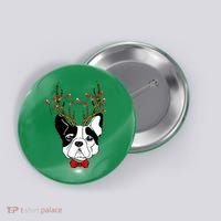 Bulldog Deer Antlers Button thumb 0