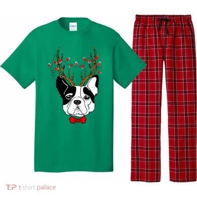 Bulldog Deer Antlers Pajama Set