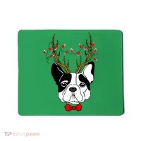 Bulldog Deer Antlers Mousepad thumb 0